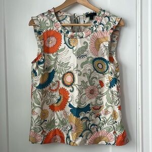 J Crew silk floral tank top size 6